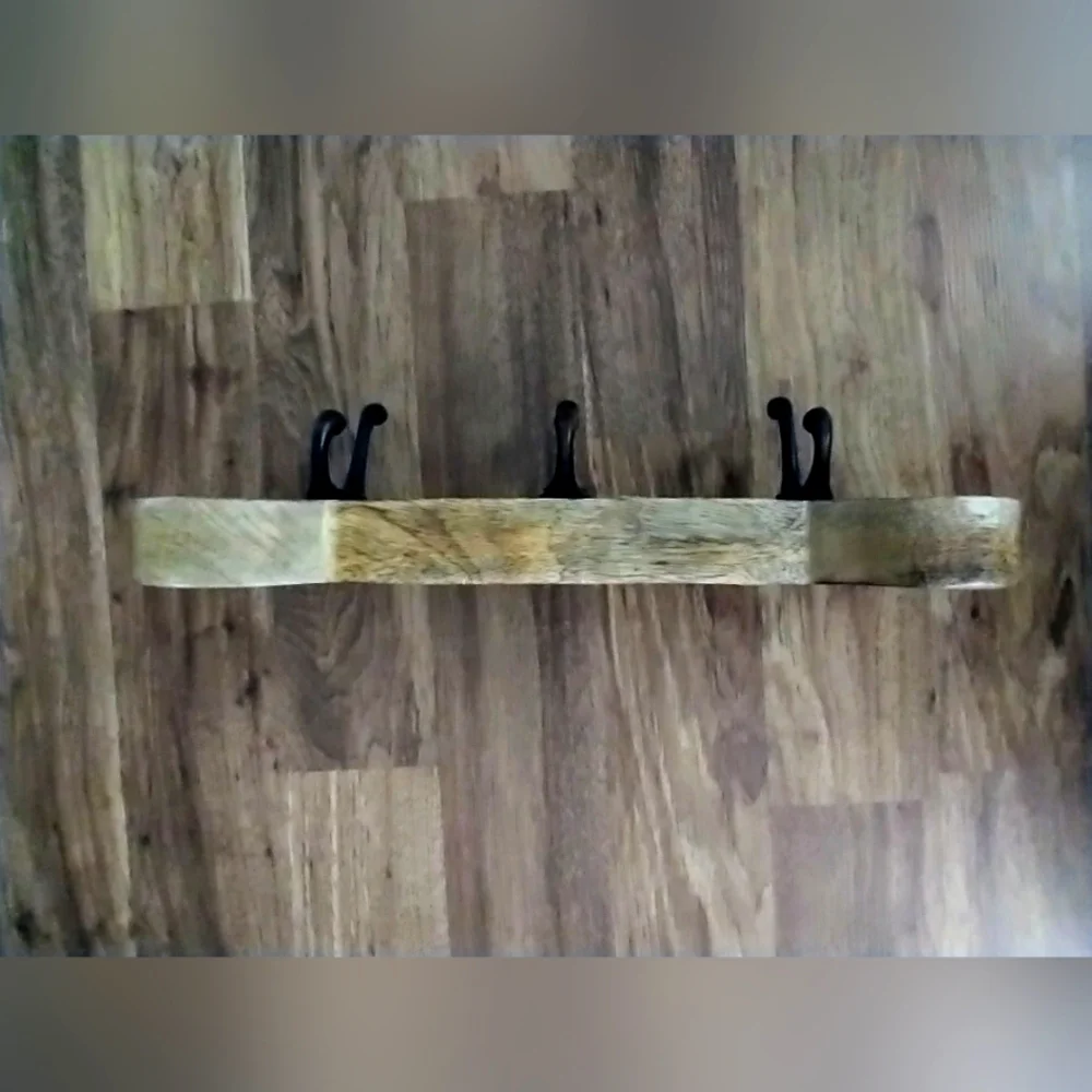 Solid Wood Hanging Hook Dog Bone Design